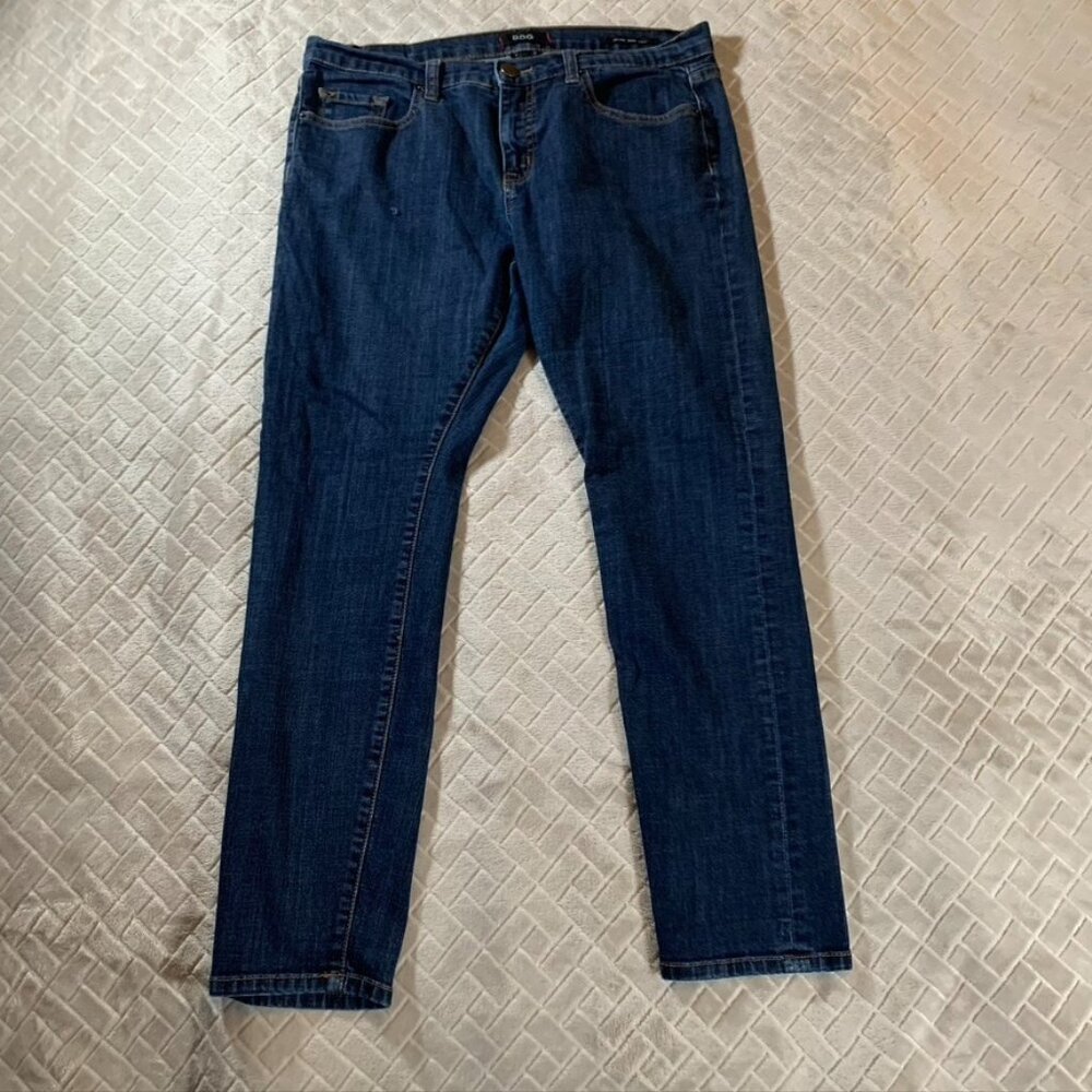 BDG Womens 32 Denim Jeans Blue Mid Rise Twig Ankle Slim Skinny Dark Wash Stretch